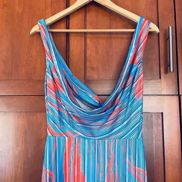 Commense Flaming Passions Long Dress Cowl V-Neck Sleeveless Size Small NEW - Picture 6 of 8